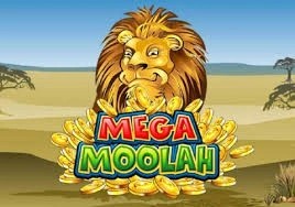 Mega Moolah slot online game logo by Games Global on playmojo.eu.com